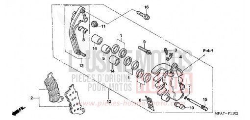 MACHOIRE DE FREIN AVANT G. (CBF1000A/T/S) CBF1000A7 de 2007